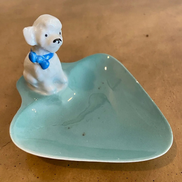 Tosca Dog Pin Ring Trinket Tray Fine China Marked Foreign 1950s Vintage - Picture 1 of 8